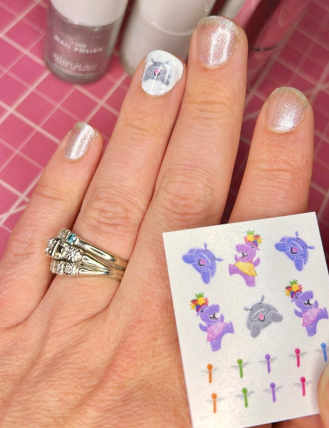 Nail Decal Stickers - "Limited Edition Happy Hippos"