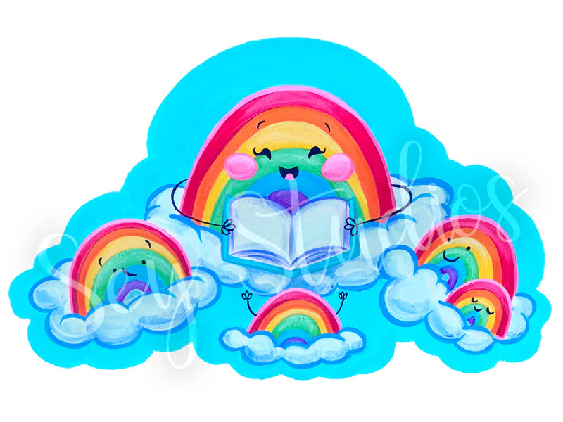 "Reading Rainbows" Sticker