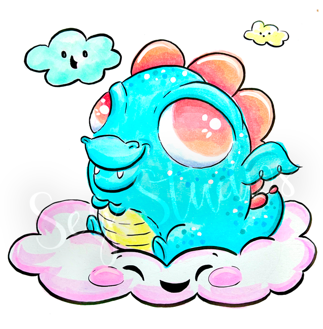 "Dragon Cyan & Storms" Design