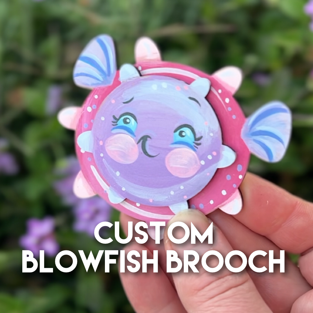 Custom Blowfish Brooch