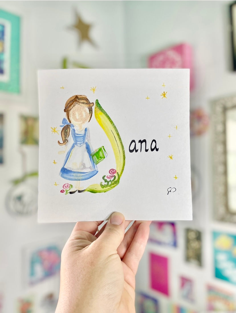 Name Painting - Princess/Royal/Fairytale - Personalized