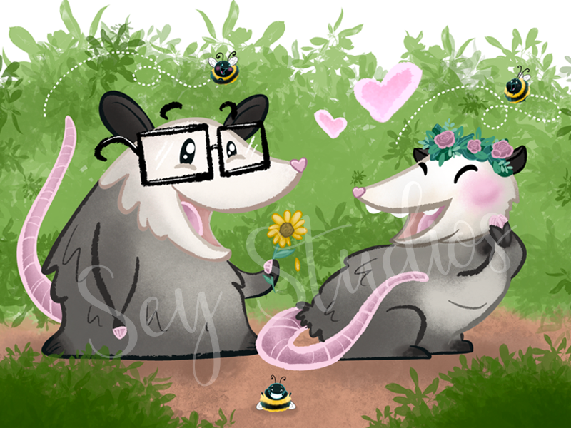 "Ollie & Olivia Opossum's Date Night" Design