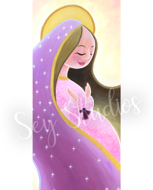 Original - "Our Lady of Guadalupe (Our Lady in Rose)" Painting