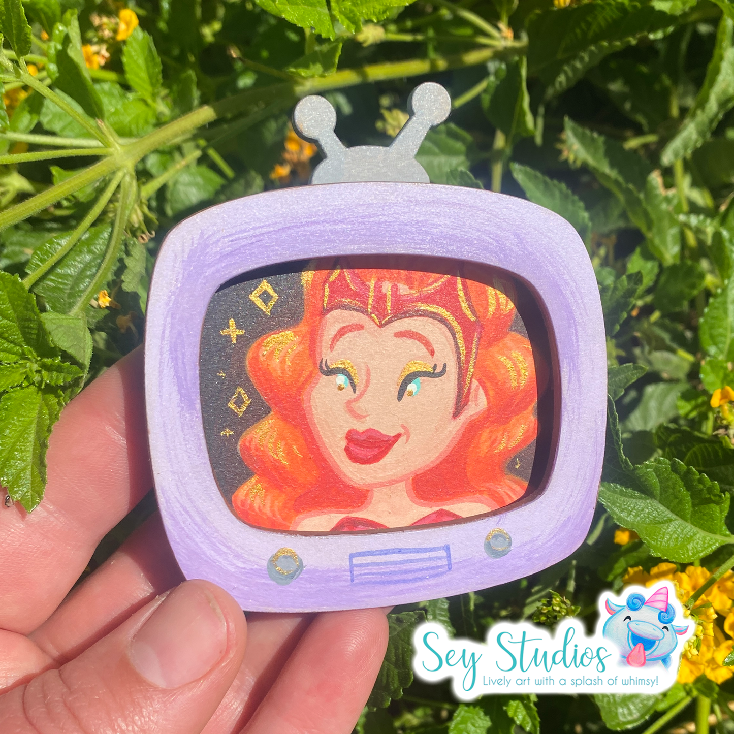 Brooch - Retro TV "Witch Set" Frame & Channel Set