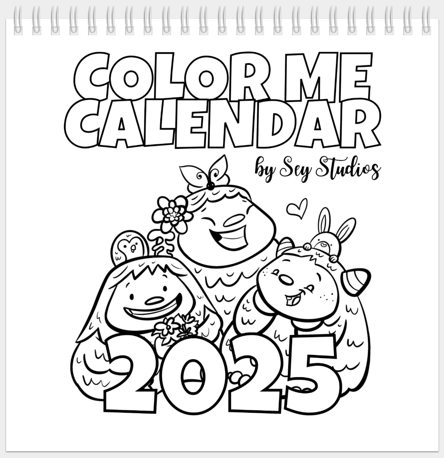 NEW - Color Me Calendar 2025 – Sey Studios new-color-me-calendar-2025-sey-studios