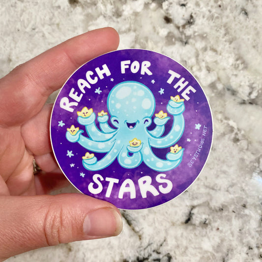 "Reach for the Stars Octopus" Sticker