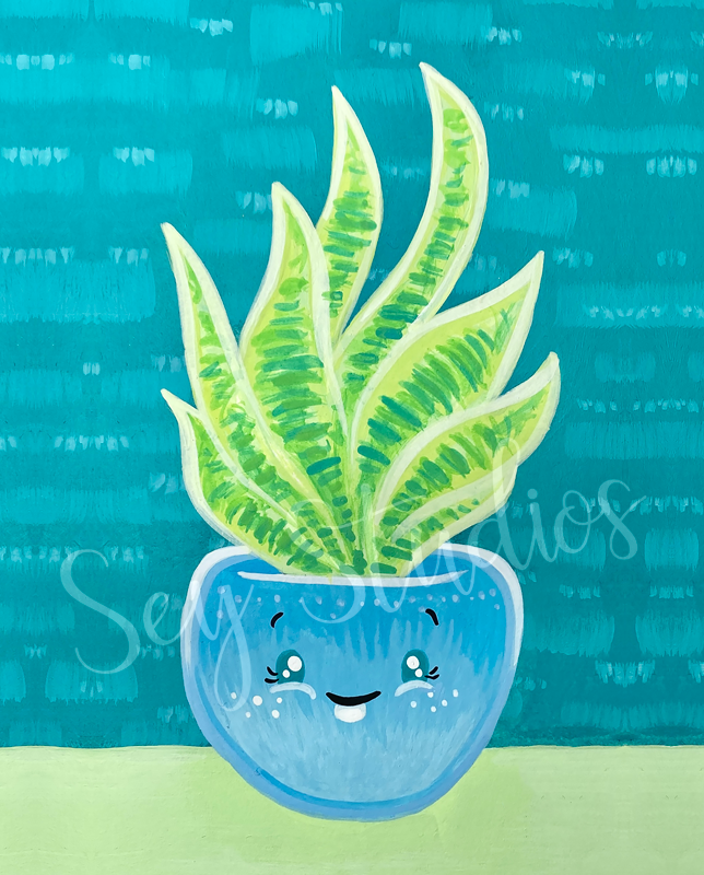 "Happy Snake Plant" Design