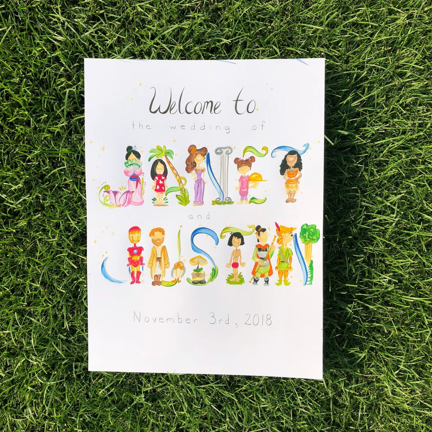 Personalized Character Name Paintings (custom, made to order, one-of-a-kind gift)