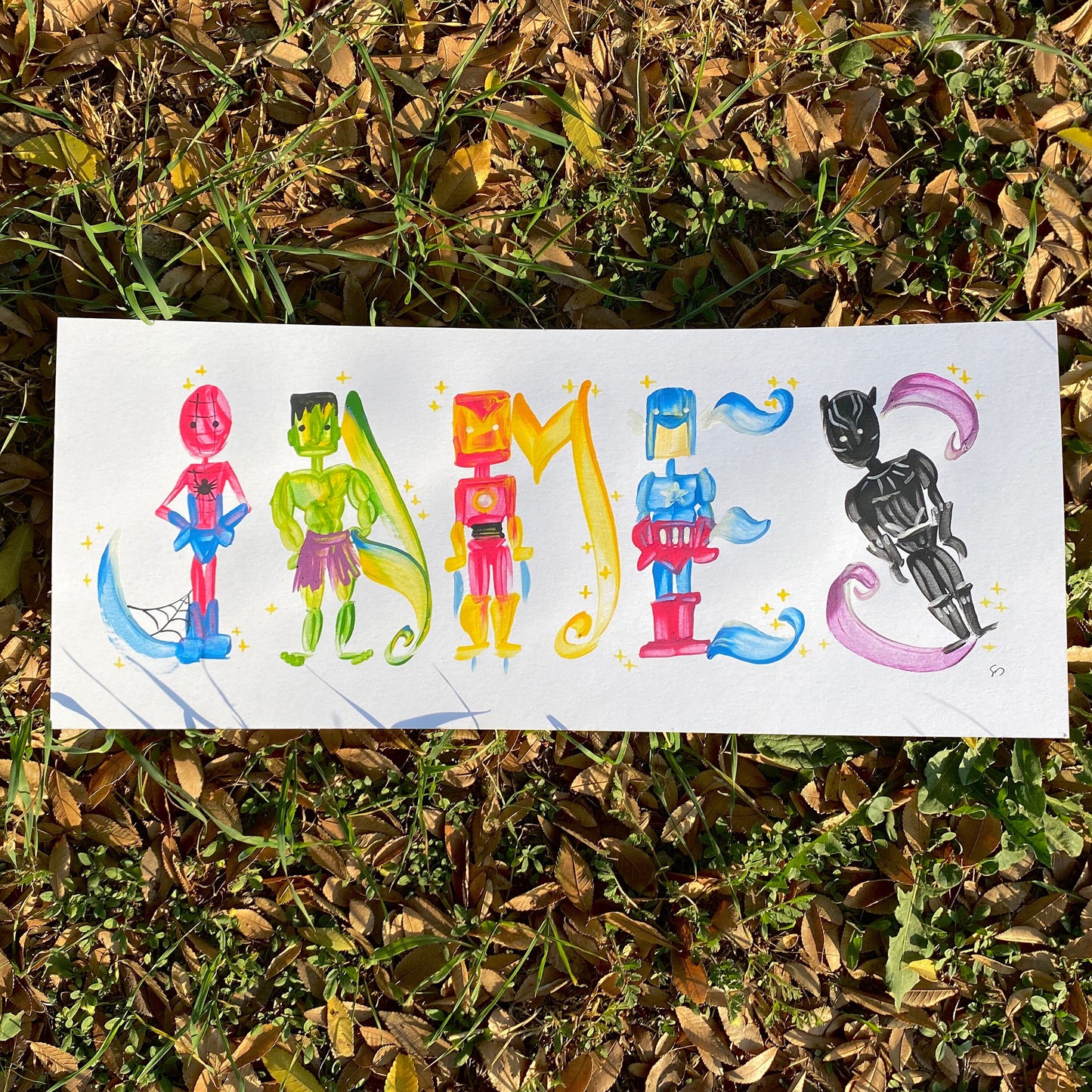 Personalized Character Name Paintings (custom, made to order, one-of-a-kind gift)
