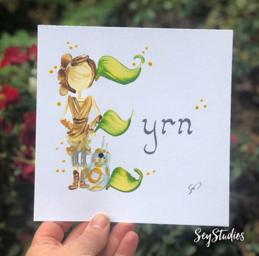 Personalized Character Name Paintings (custom, made to order, one-of-a-kind gift)