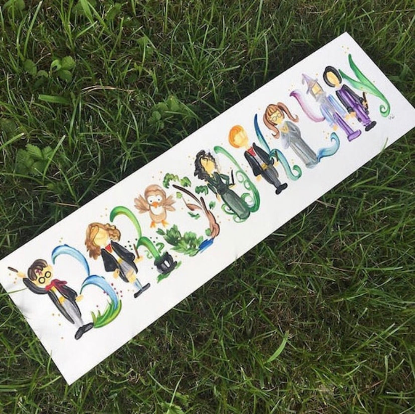 Personalized Character Name Paintings (custom, made to order, one-of-a-kind gift)