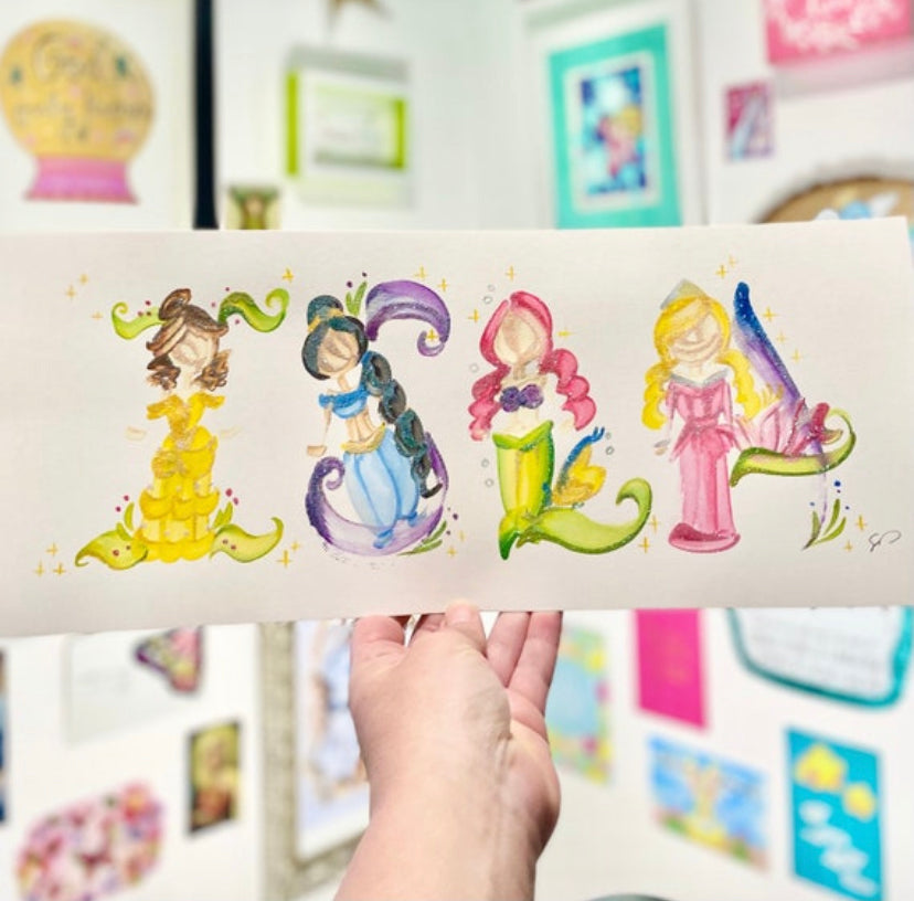Personalized Character Name Paintings (custom, made to order, one-of-a-kind gift)