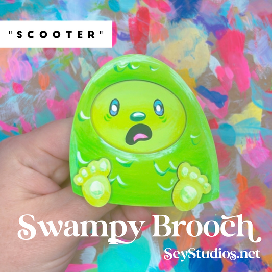 Brooch - "Scooter the Swampy Brooch"