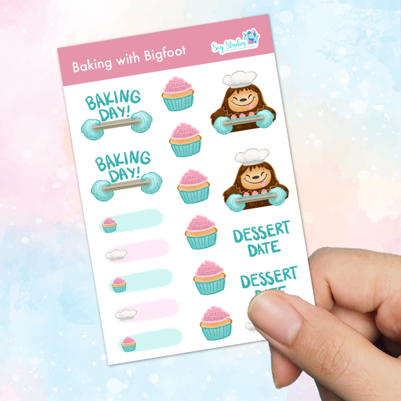 Planner Stickers - Baking with Bigfoot