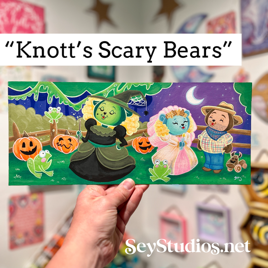 Original - “Knott’s Scary Bears” Painting (glows under black light)
