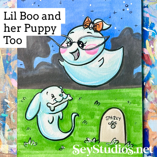 Original - “Lil Boo and Her Puppy Too” Sketch
