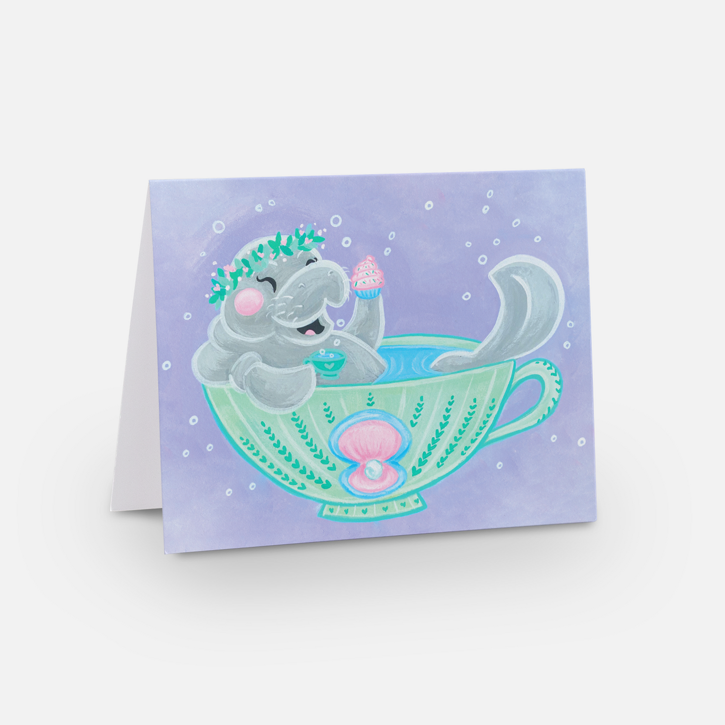 "Teacup Manatee" Greeting Card