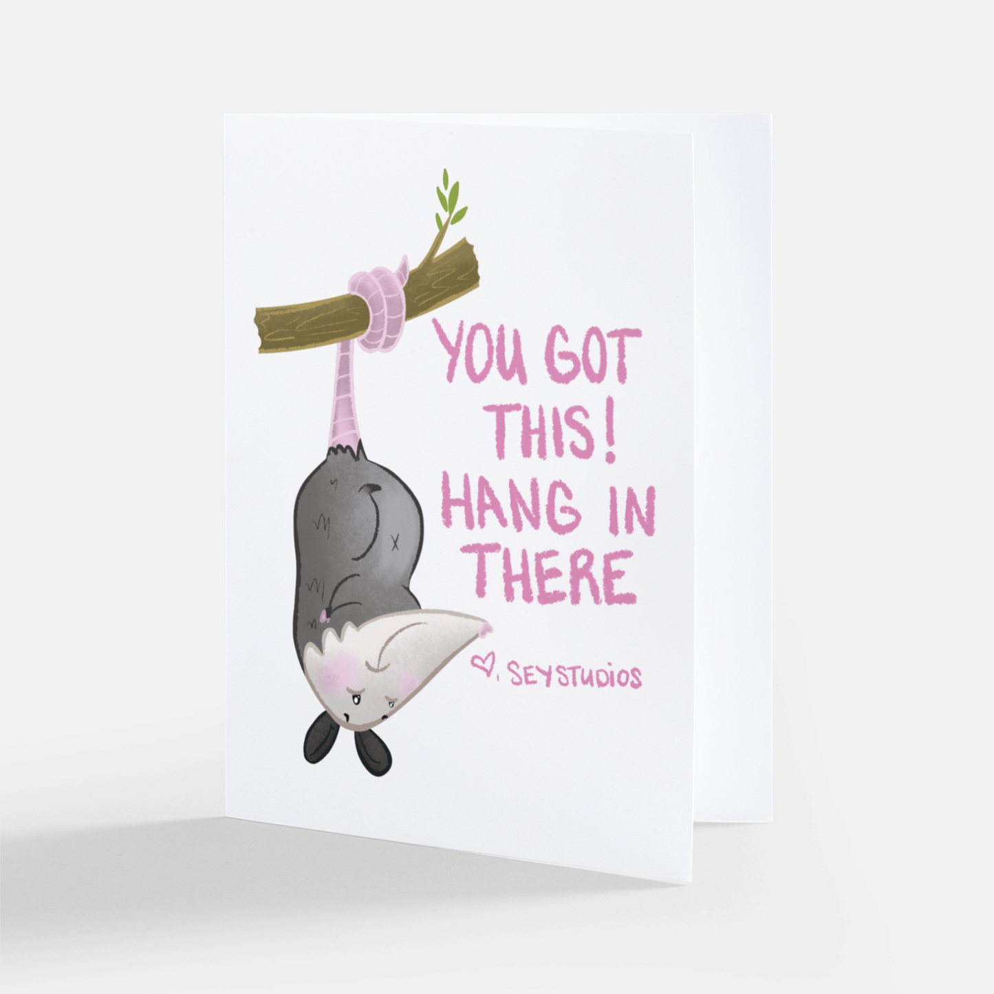 "Hang In There; Opossum" Greeting Card