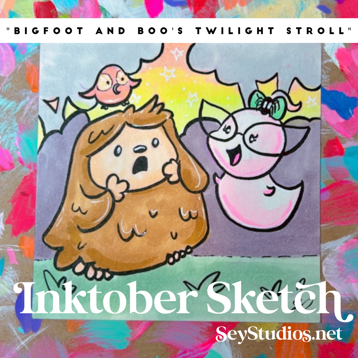 Original - "Bigfoot & Boo's Twilight Stroll"