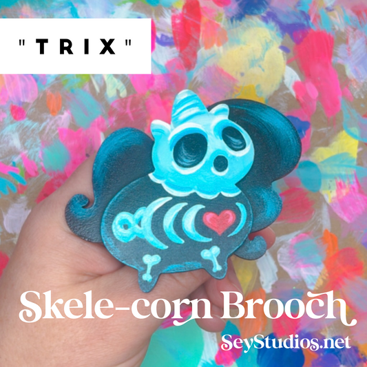 Brooch - "Trix the Skele-corn Brooch"