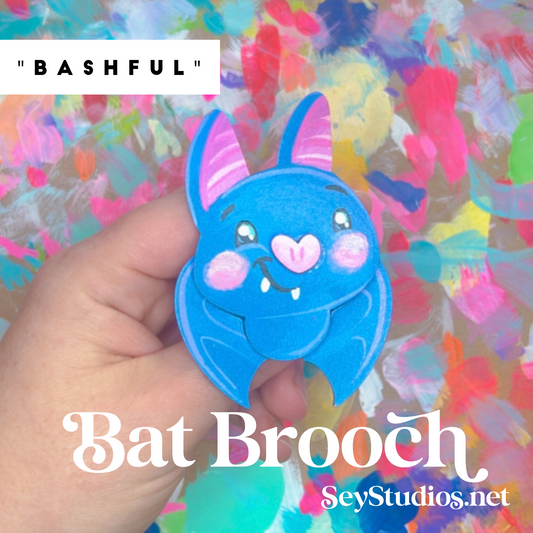 Brooch - "Bashful the Bat Brooch"