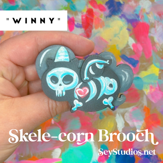 Brooch - "Winny the Skele-corn Brooch"