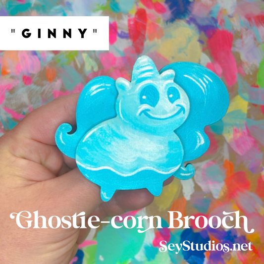 Brooch - "Ginny the Ghostie-corn Brooch"