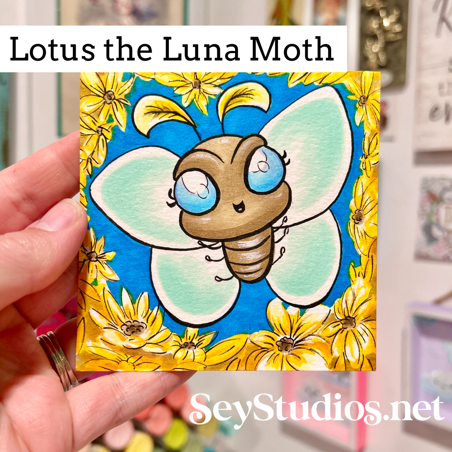 Original - “Lotus the Luna Moth” Sketch (to be embellished)