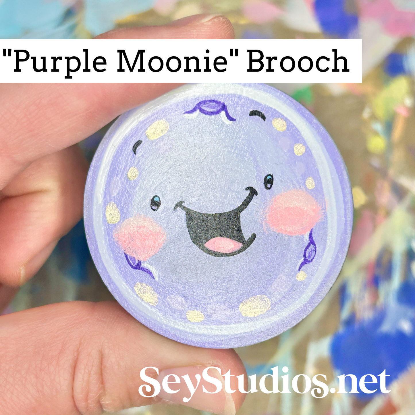 Brooch - "Purple Moonie"