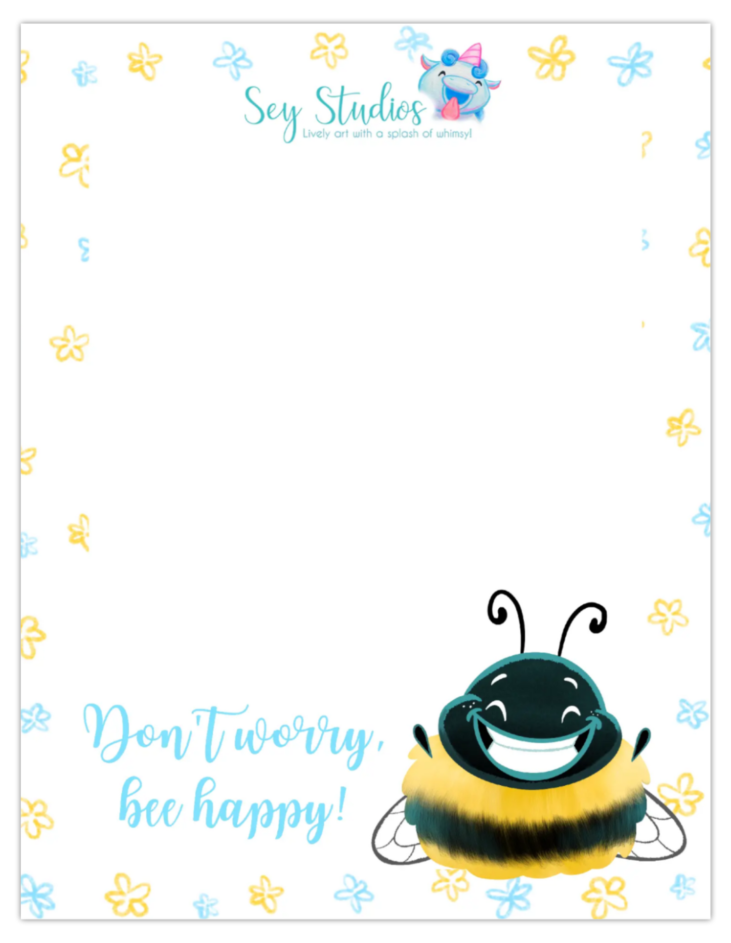 "Don't Worry, Bee Happy" Notepad