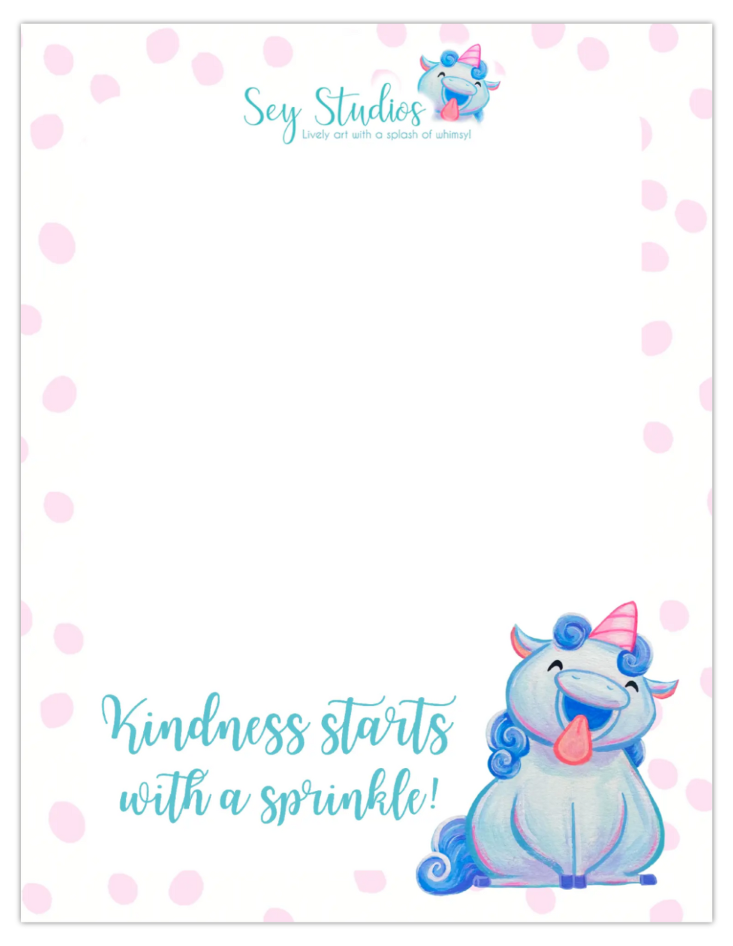 "Kindness Stars With A Sprinkle/Unicorn" Notepad