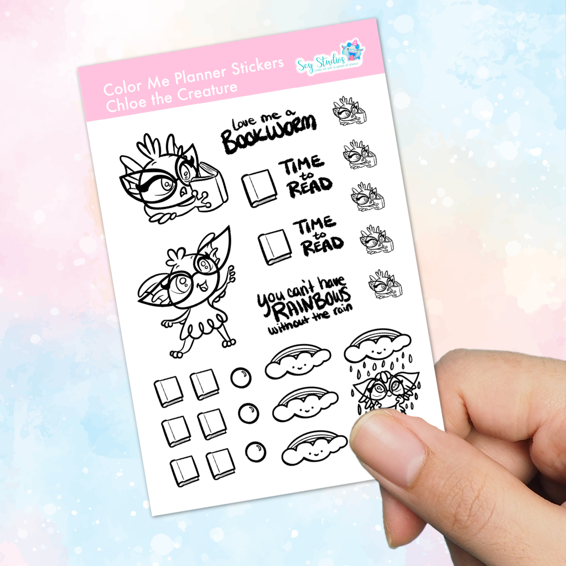 Color Me Planner Stickers - Chloe the Creature