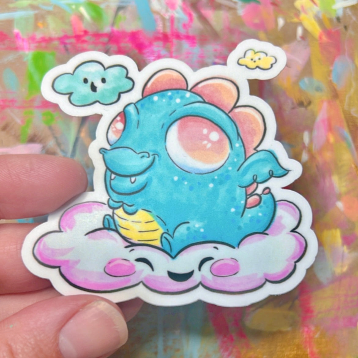 "Dragon Cyan & Storms" Sticker