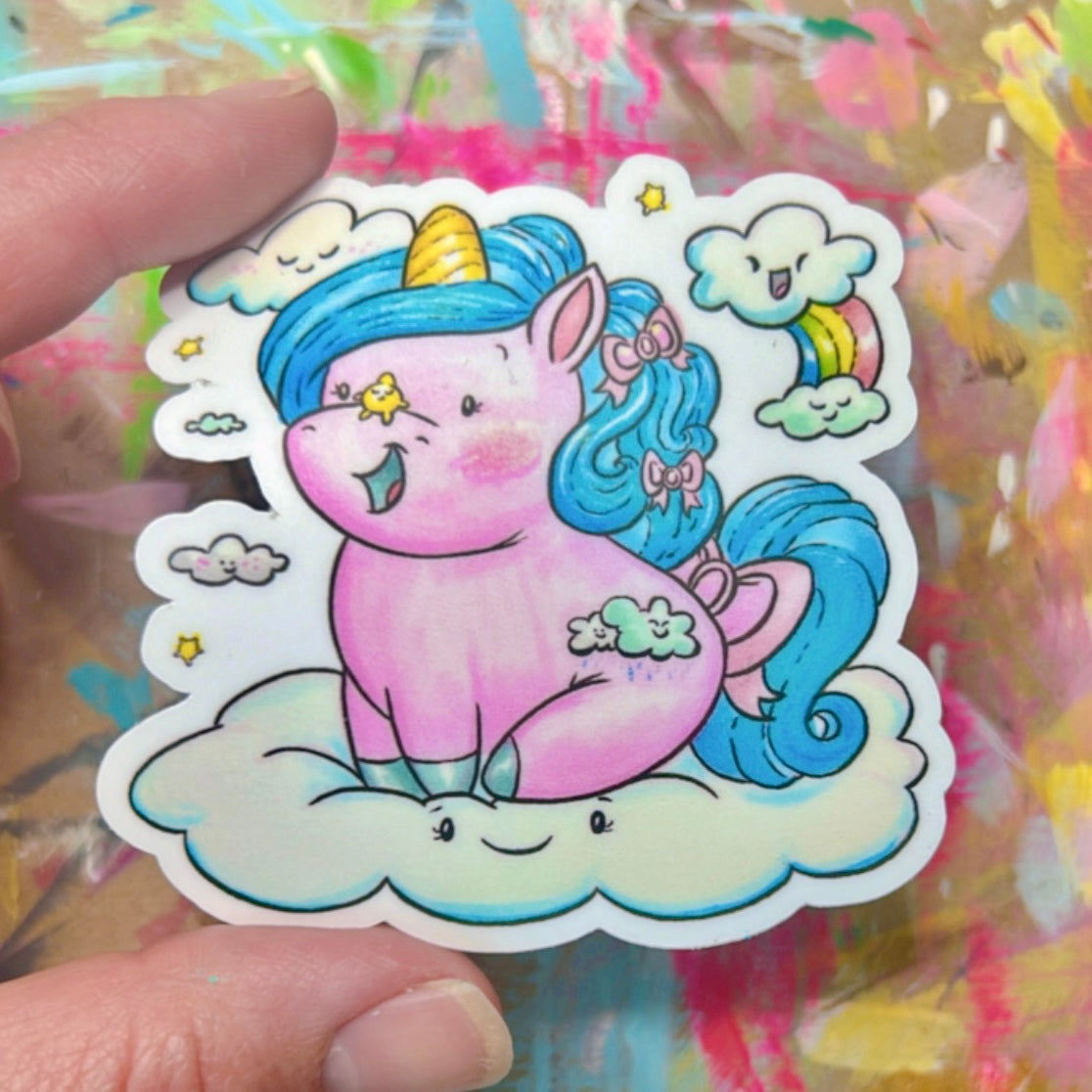 "Unicorn Sparkles & Clouds" Sticker