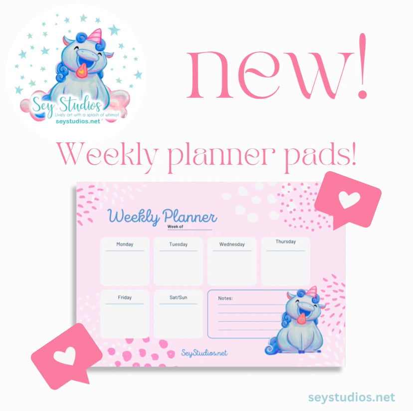"Sprinkles the Unicorn" Weekly Planner Pad