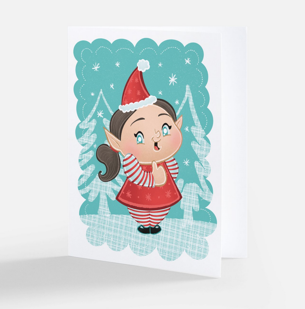 "Jingles the Elf" Greeting Card