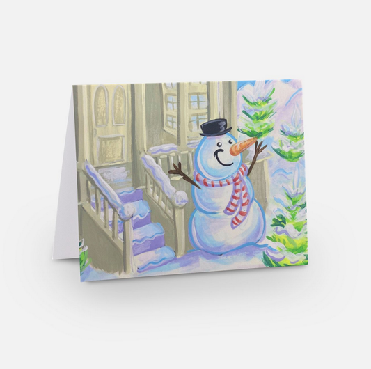 "Mr. Snowman's Farmhouse Christmas" Greeting Card