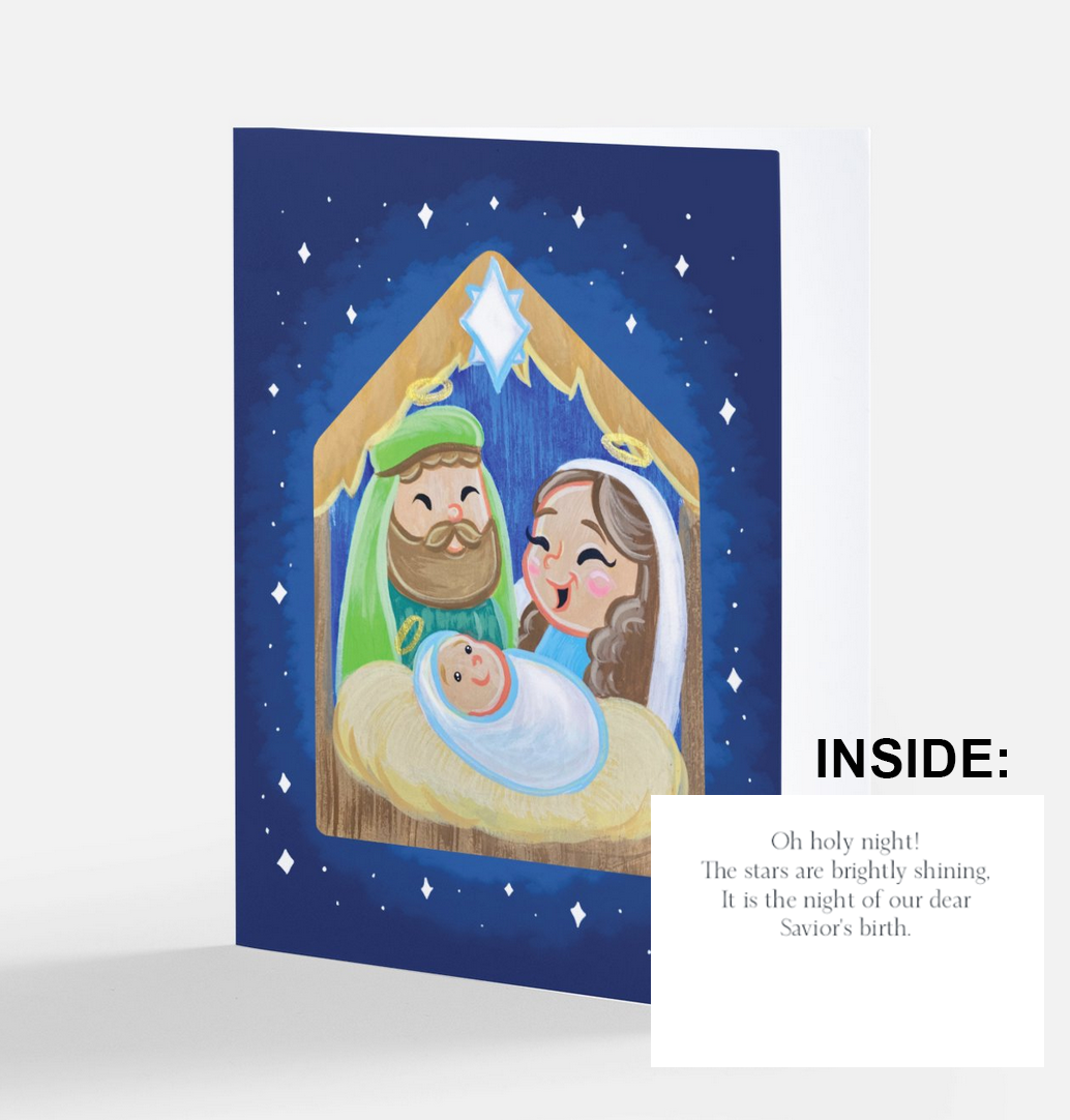 "Holy Night Nativity" Greeting Card