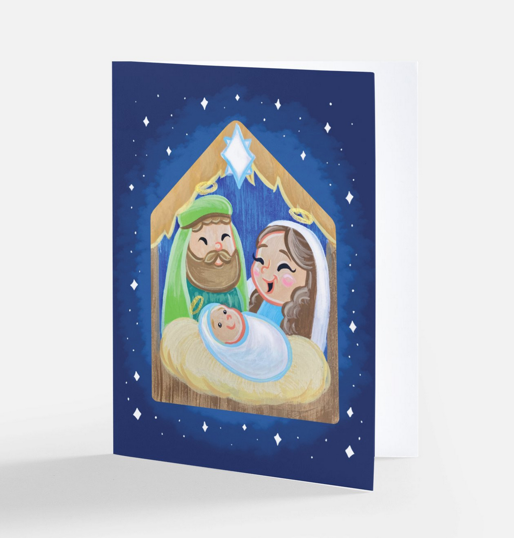 "Holy Night Nativity" Greeting Card