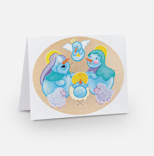 "Snowman Nativity" Greeting Card