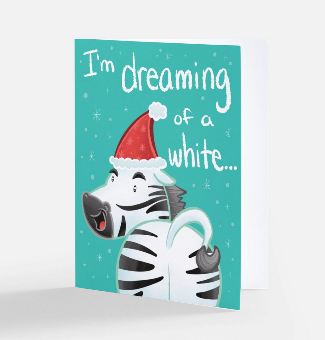 "Zebra Christmas" Greeting Card