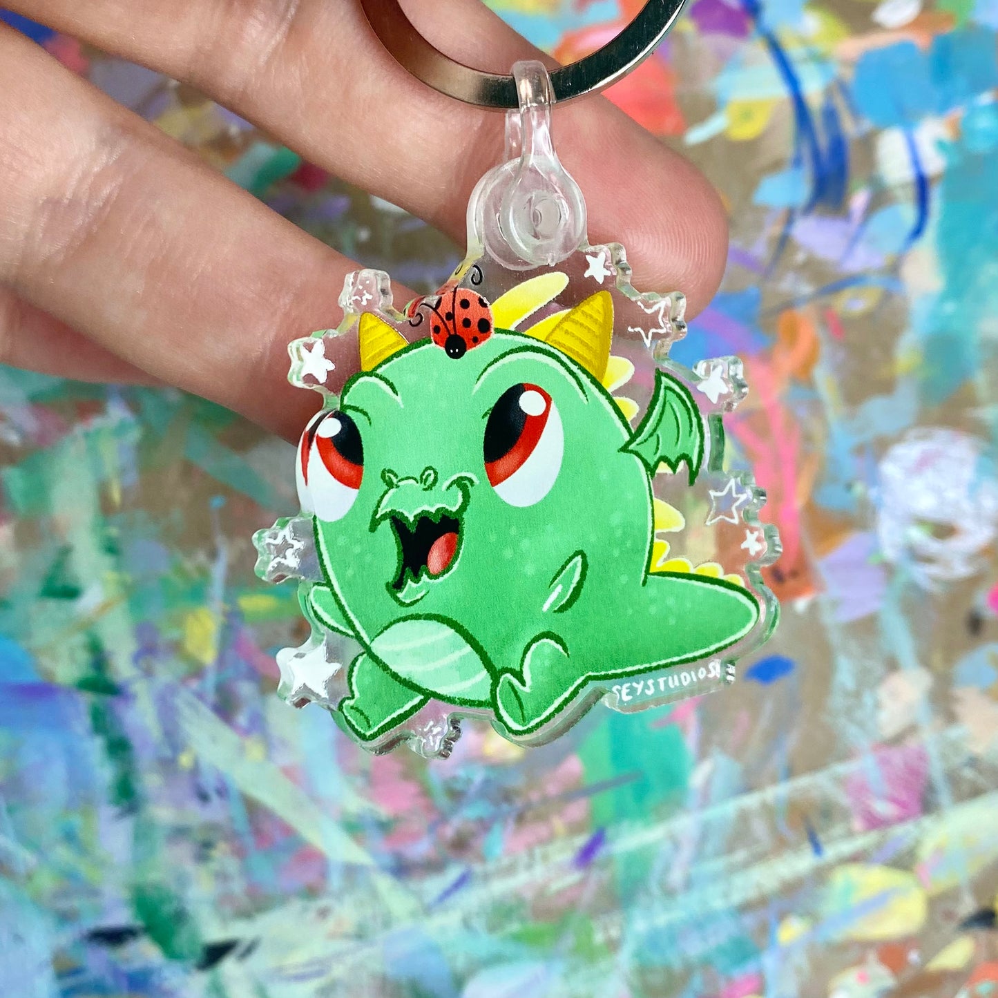 Keychain - "Dragon Topher & His Lady"