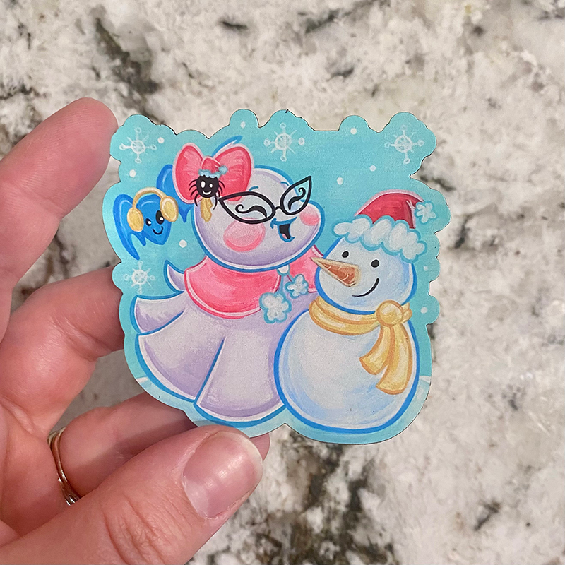 "Spoopy Lil Boo & Snowman" Magnet
