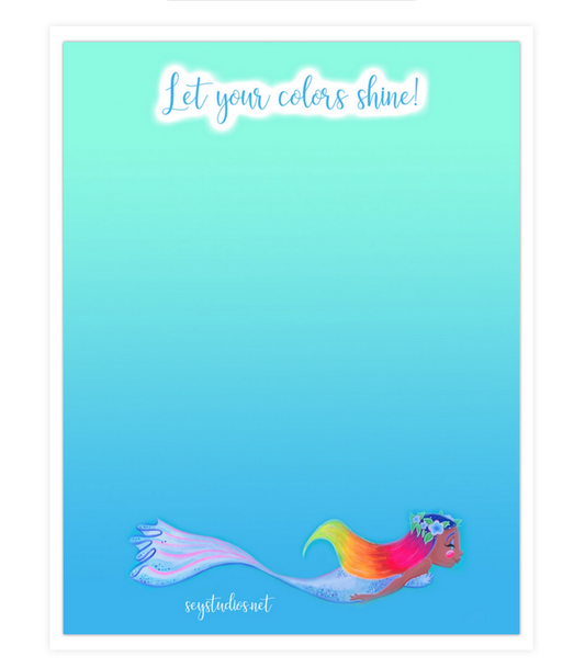 "Let your colors shine mermaid" Notepad