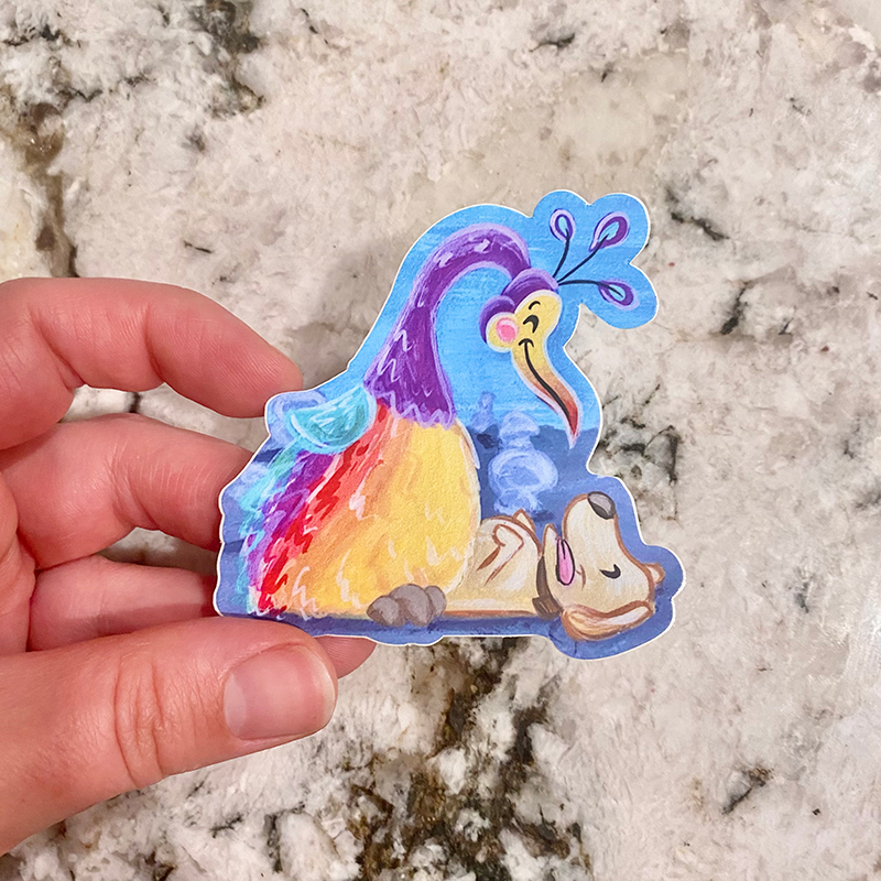 "Magical Adventure Bird & Dog" Sticker