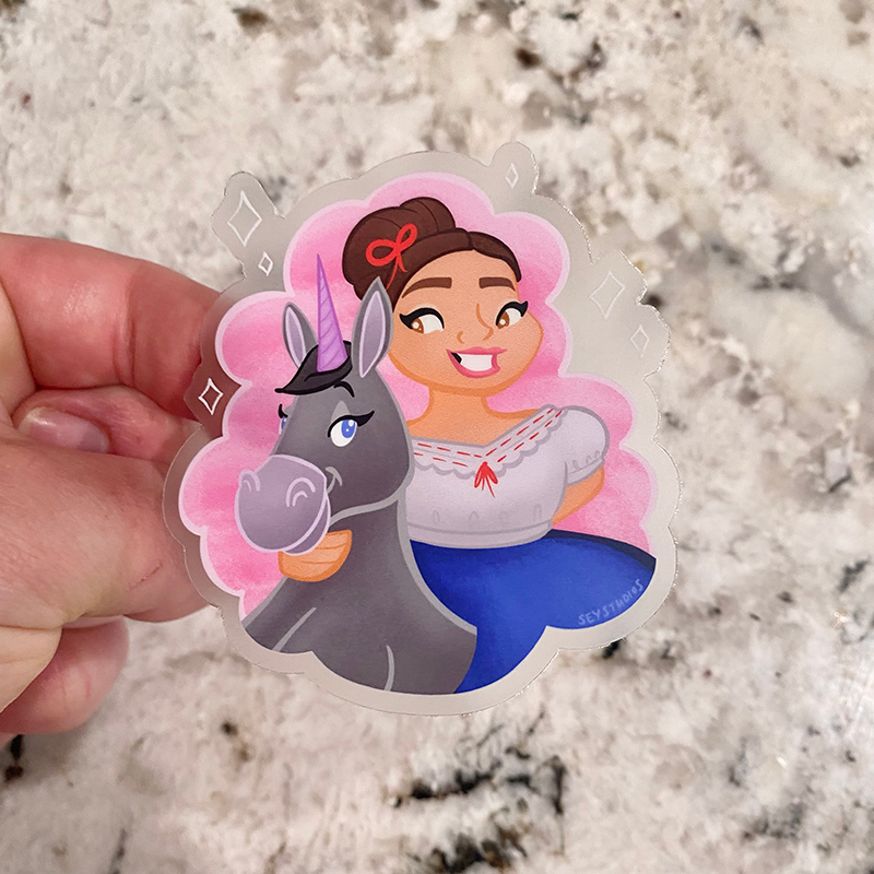 "Magical Sister with Donkey Unicorn" Sticker