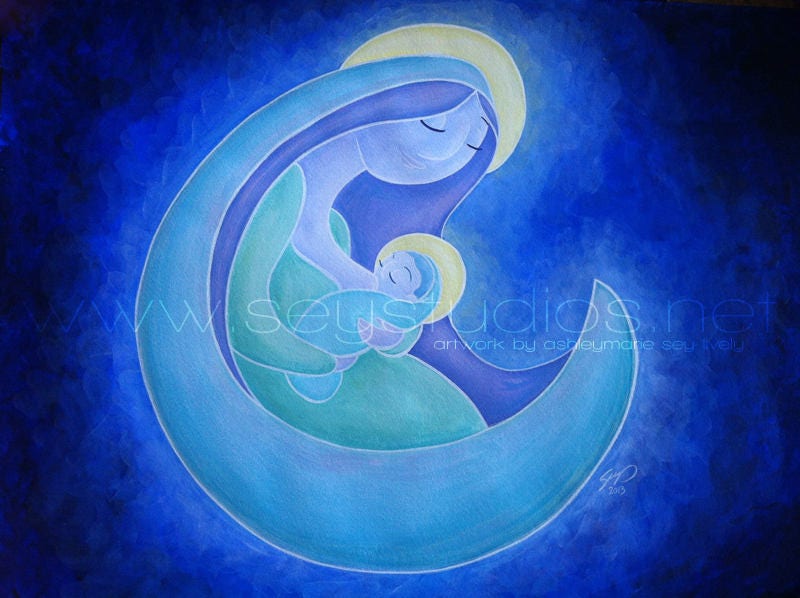 "Moonlight Mother & Child" Design