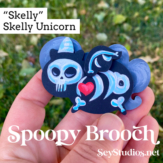 Brooch - “Skelly, Skelly Unicorn”