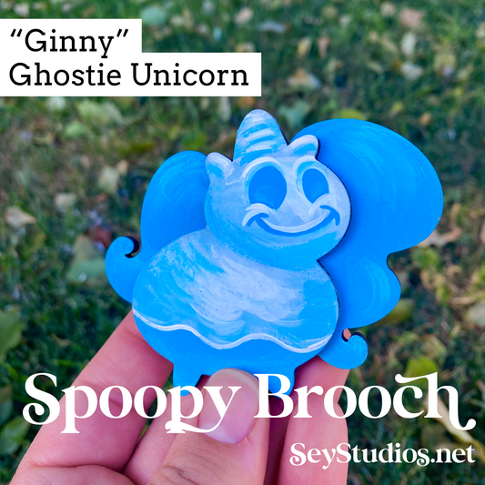 Brooch - “Ginny, Ghost Unicorn”
