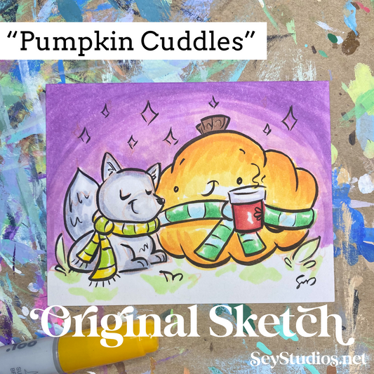 Original - "Pumpkin Cuddles” Sketch